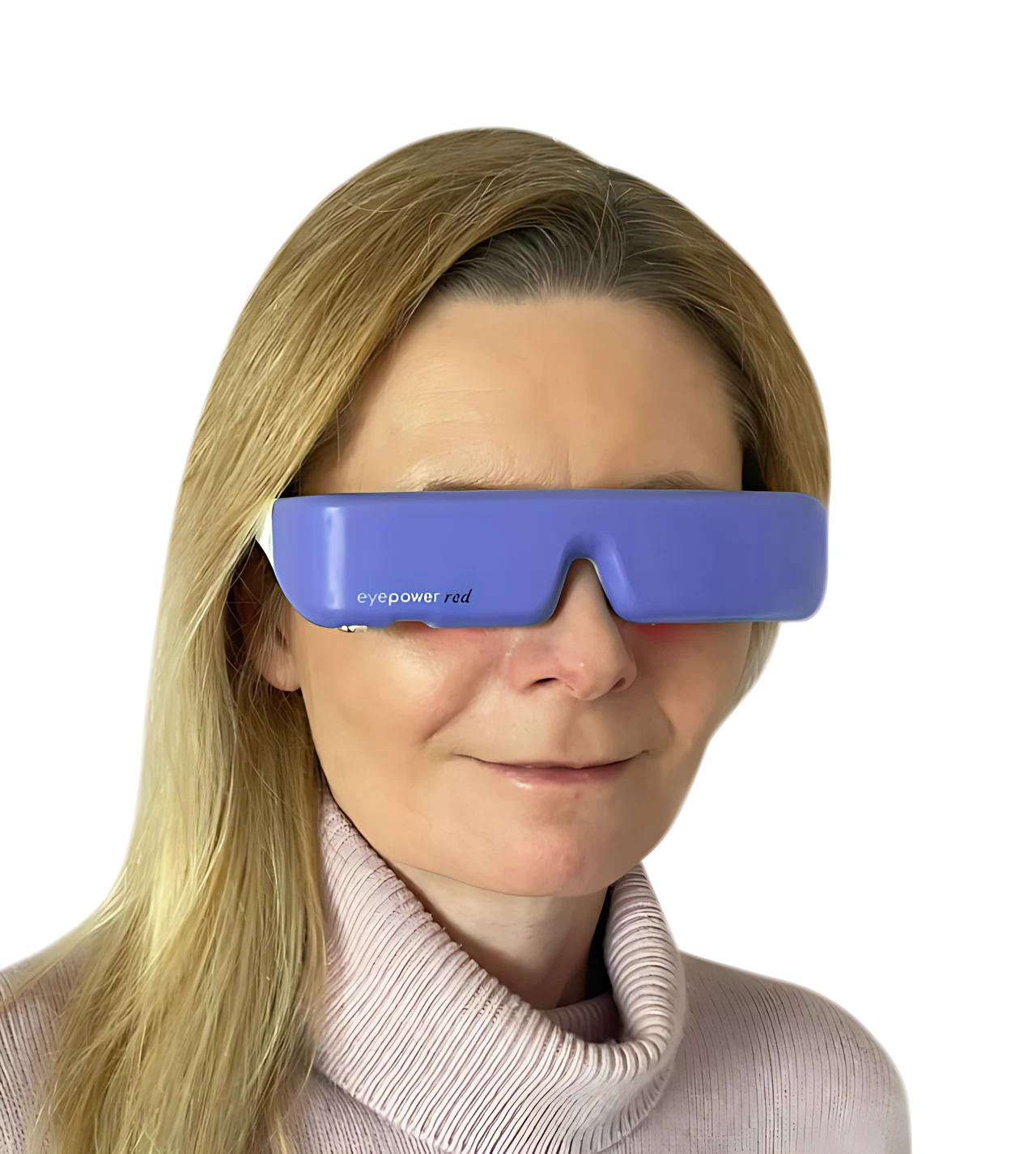 Woman wearing the eyepower red device